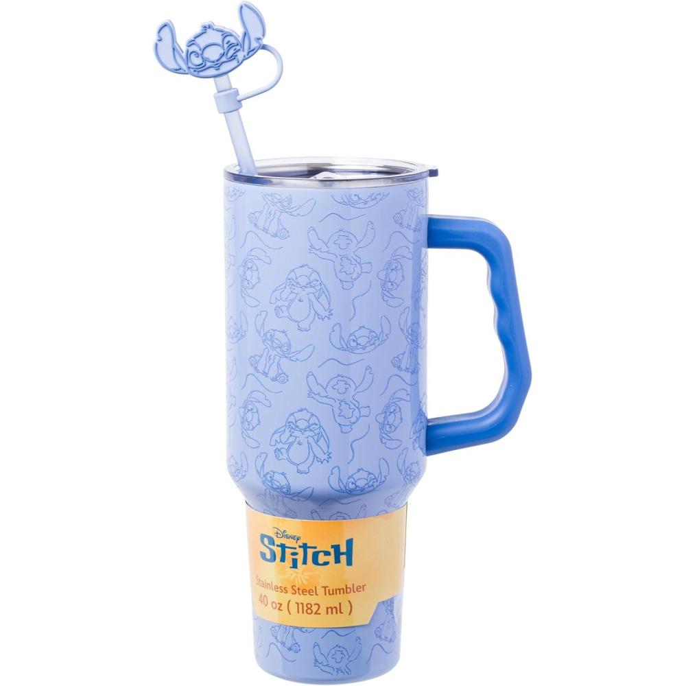 imageSilver Buffalo Disney Nightmare Before Christmas Making Xmas Fright Featuring Jack Skellington ampamp Zero Stainless Steel Tumbler with Handle Straw and Straw Cap Fits in Standard Cup Holder 40 OuncesLilo and Stitch Poses