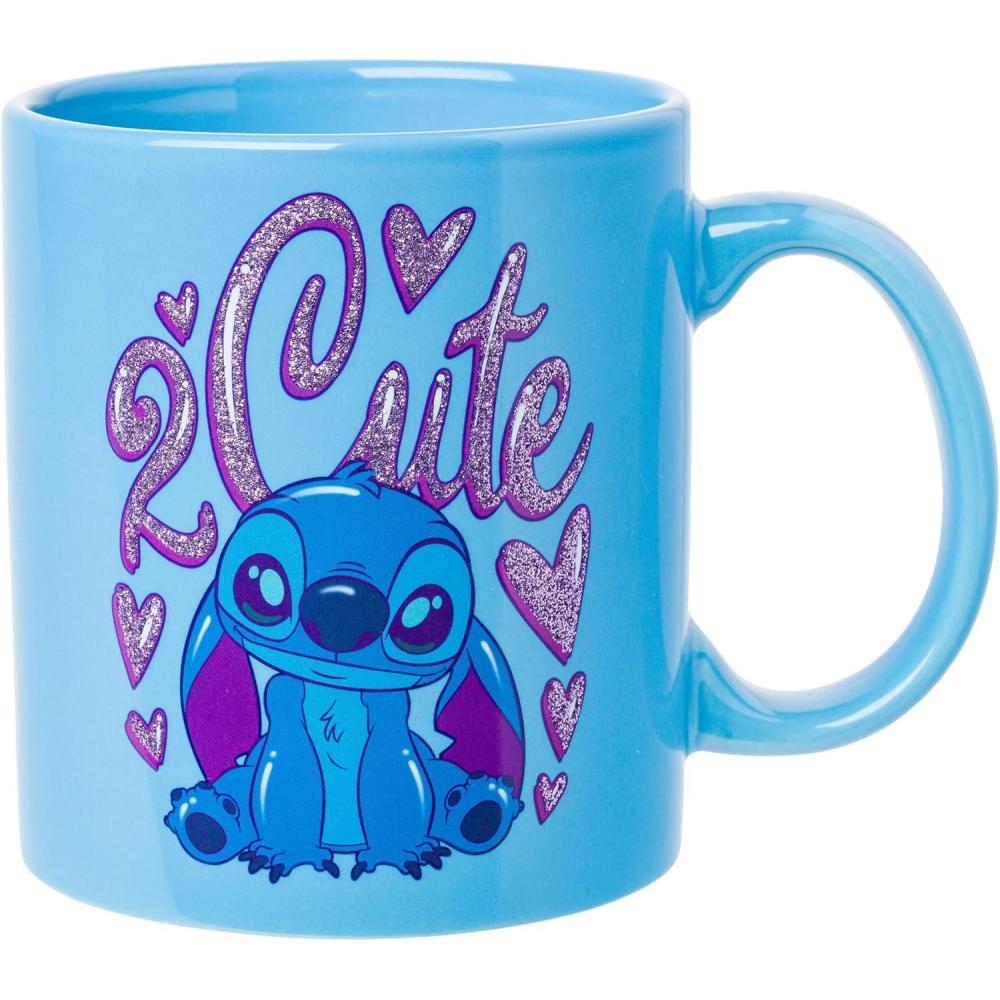 imageSilver Buffalo Lilo and Stitch Halloween Give Me Candy Glitter 20oz Ceramic Mug2 Cute Glitter 20 Ounces
