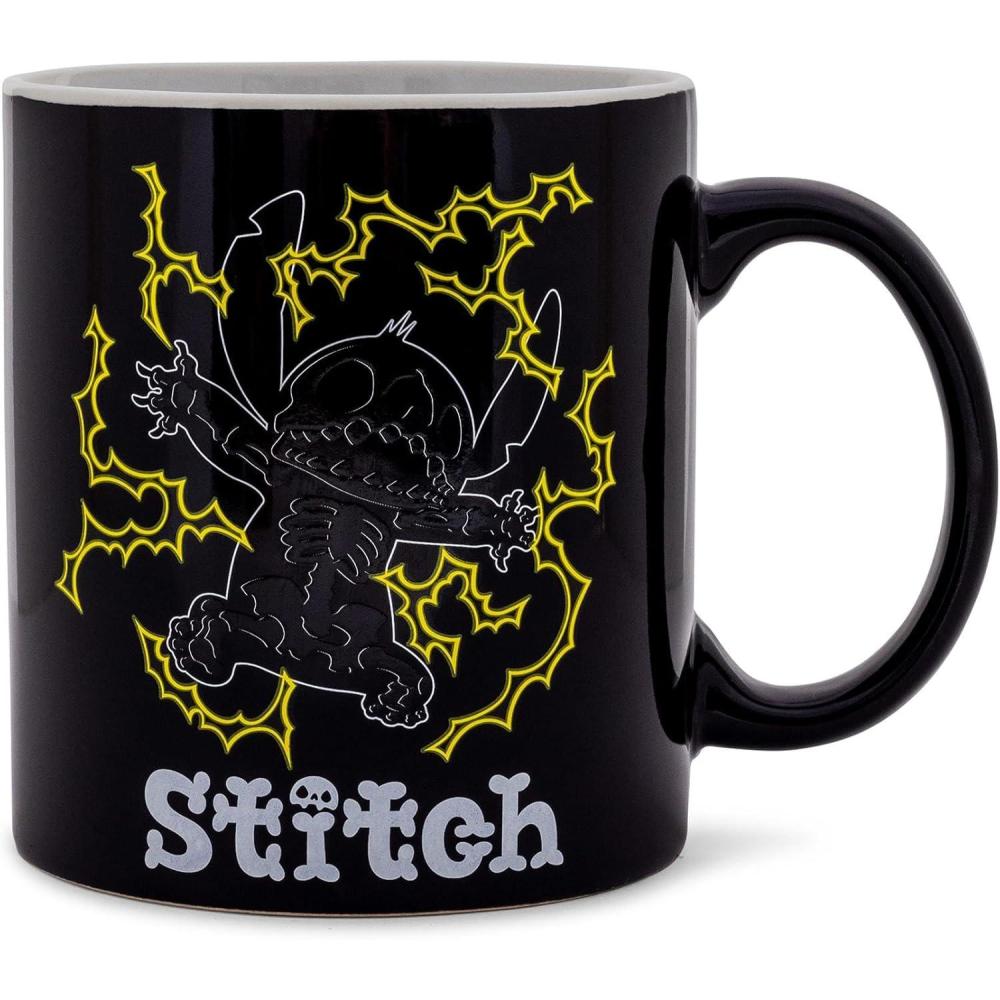 imageSilver Buffalo Lilo and Stitch Halloween Give Me Candy Glitter 20oz Ceramic MugGlow in the Dark Shock 20 Ounces