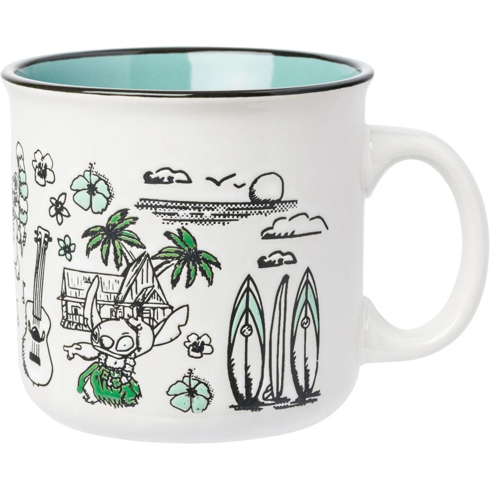 imageSilver Buffalo Lilo and Stitch Halloween Give Me Candy Glitter 20oz Ceramic MugHawaii 20 Ounces