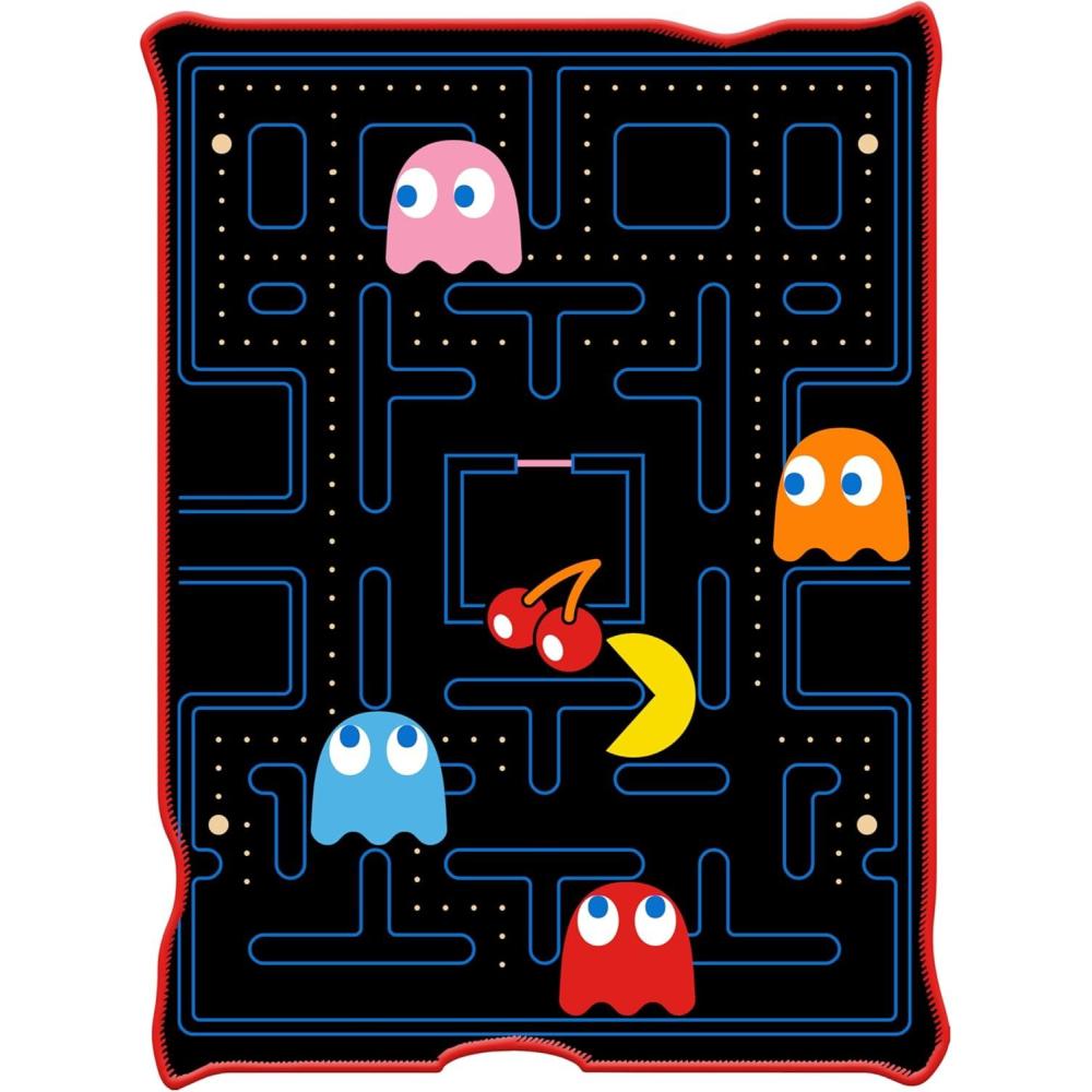 imageSilver Buffalo Pacman Game Screen Dye Sublimation w Hang Tag Flannel Fleece Throw Blanket 45quot x 60quot 185gsm