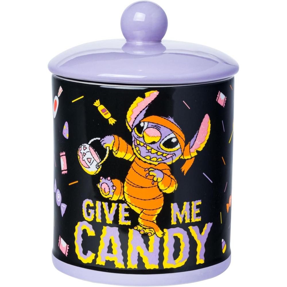 imageSilver Buffalo Peanuts Peppermint Dreams and Candy Cane Christmas Featuring Snoopy Charlie Brown Lucy Linus and Franklin Ceramic Cookie Snack Jar LargeLilo and Stitch Halloween Ceramic