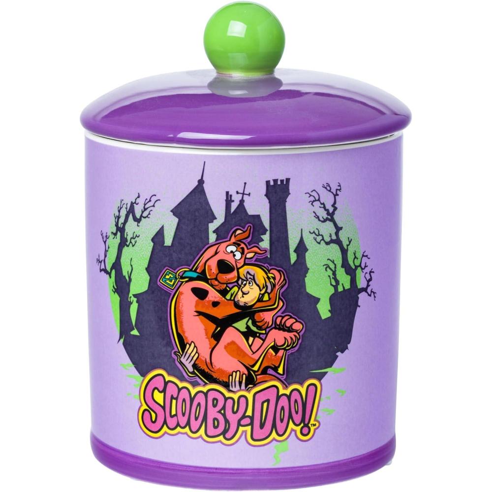 imageSilver Buffalo Peanuts Peppermint Dreams and Candy Cane Christmas Featuring Snoopy Charlie Brown Lucy Linus and Franklin Ceramic Cookie Snack Jar LargeScooby Doo Spooky Scooby Snacks Ceramic