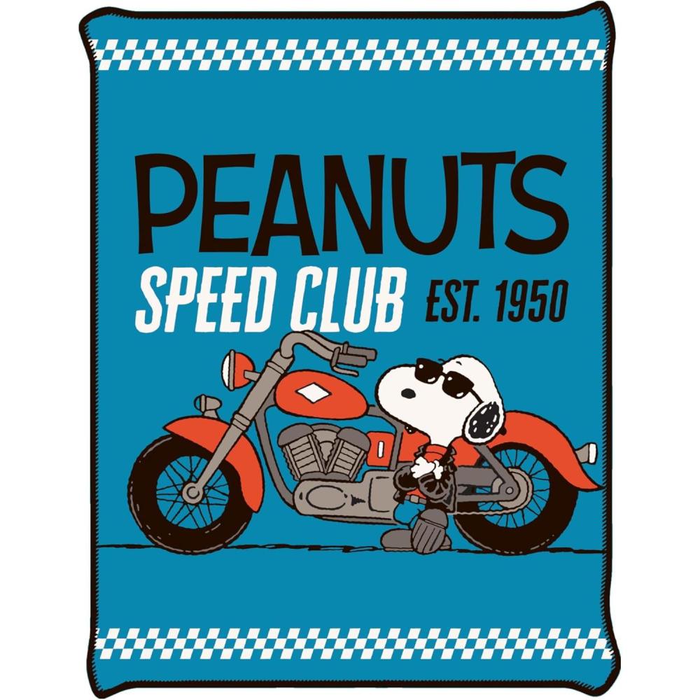 imageSilver Buffalo Peanuts Snoopy Peanuts Moto Speed Club Screen Print Flannel Fleece Throw Blanket 45quot x 60quot 185gsm