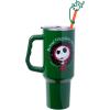 Silver Buffalo Disney Nightmare Before Christmas Making Xmas Fright Featuring Jack Skellington & Zero Stainless Steel Tumbler with Handle, Straw, and Straw Cap, Fits in Standard Cup Holder, 40 Ounces(Nightmare Before Christmas Making Xmas Fright)