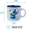 Silver Buffalo Lilo and Stitch Halloween Give Me Candy Glitter 20oz Ceramic Mug(Drinking Coconut (20 Ounces))