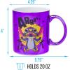 Silver Buffalo Lilo and Stitch Halloween Give Me Candy Glitter 20oz Ceramic Mug(Purple/Multi)