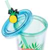 Silver Buffalo Lilo and Stitch Tropical Ohana Sitting 24oz Plastic Cold Cup w/Lid and Topper Straw