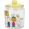 Silver Buffalo Peanuts Peppermint Dreams and Candy Cane Christmas Featuring Snoopy, Charlie Brown, Lucy, Linus, and Franklin Ceramic Cookie Snack Jar (Large)(Peanuts Squad (Glass))