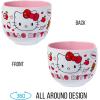 Silver Buffalo Sanrio Hello Kitty Apples and Hearts Doodles Ceramic Ramen Noodle Rice Bowl with Chopsticks, Microwave Safe, 20 Ounces