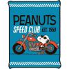 Silver Buffalo Peanuts Snoopy Peanuts Moto Speed Club Screen Print Flannel Fleece Throw Blanket (45″ x 60″ 185gsm)