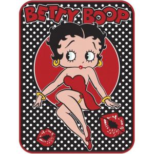 Silver Buffalo Betty Boop Core Circle Pose Sitting Flannel Fleece Screen Print Throw Blanket (45″ x 60″ 180gsm) Hang Tag