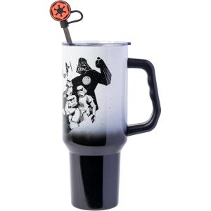 Silver Buffalo Disney Nightmare Before Christmas Making Xmas Fright Featuring Jack Skellington & Zero Stainless Steel Tumbler with Handle, Straw, and Straw Cap, Fits in Standard Cup Holder, 40 Ounces(Star Wars The Dark Side)