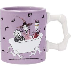 Silver Buffalo Disney Tim Burton Nightmare Before Christmas Tombstones Featuring Jack Skellington and Zero 3D Sculpted Ceramic Mug, 18 Ounces(3D Sculpted Handle Lock  Shock  and Barrel)