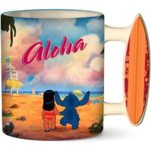 Silver Buffalo Lilo and Stitch Halloween Give Me Candy Glitter 20oz Ceramic Mug(3D Sculpted Surfboard Handle (20 Ounces))
