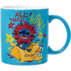 Silver Buffalo Lilo and Stitch Halloween Give Me Candy Glitter 20oz Ceramic Mug(All Hail the King (20 Ounces))