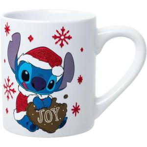 Silver Buffalo Lilo and Stitch Halloween Give Me Candy Glitter 20oz Ceramic Mug(Dressed as Santa Glitter (14 Ounces))