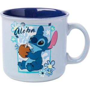 Silver Buffalo Lilo and Stitch Halloween Give Me Candy Glitter 20oz Ceramic Mug(Drinking Coconut (20 Ounces))