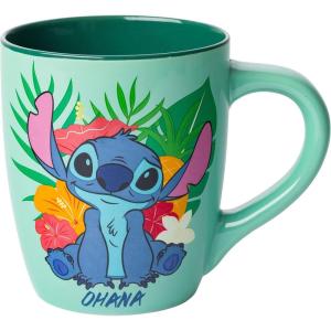 Silver Buffalo Lilo and Stitch Halloween Give Me Candy Glitter 20oz Ceramic Mug(Ohana (25 Ounces))