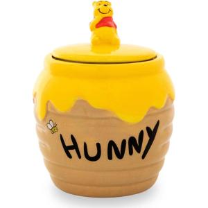 Silver Buffalo Peanuts Peppermint Dreams and Candy Cane Christmas Featuring Snoopy, Charlie Brown, Lucy, Linus, and Franklin Ceramic Cookie Snack Jar (Large)(Winnie the Pooh Hunny (Ceramic Sculpted))