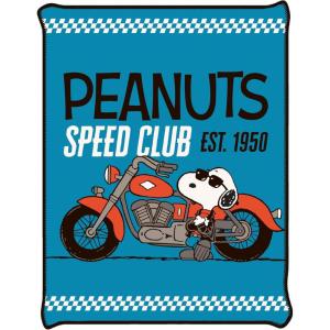 Silver Buffalo Peanuts Snoopy Peanuts Moto Speed Club Screen Print Flannel Fleece Throw Blanket (45″ x 60″ 185gsm)