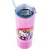 Silver Buffalo Sanrio Hello Kitty Graffiti Double Walled Stainless Steel Tumbler with Straw Featuring Hello Kitty and Joey, 22 Ounces