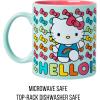 Silver Buffalo Sanrio Hello Kitty Rainbows Ceramic Mug, 20 Ounces(Blue/Multi)