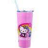Silver Buffalo Sanrio Hello Kitty Graffiti Double Walled Stainless Steel Tumbler with Straw Featuring Hello Kitty and Joey, 22 Ounces
