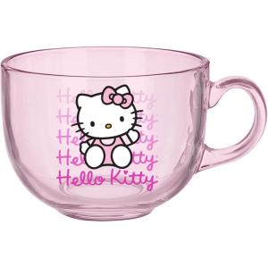 Silver Buffalo Sanrio Hello Kitty Glass Coffee Mug, 16 Ounces