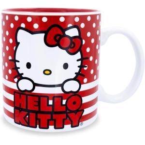 Silver Buffalo Sanrio Hello Kitty Rainbows Ceramic Mug, 20 Ounces(Red/Multi)