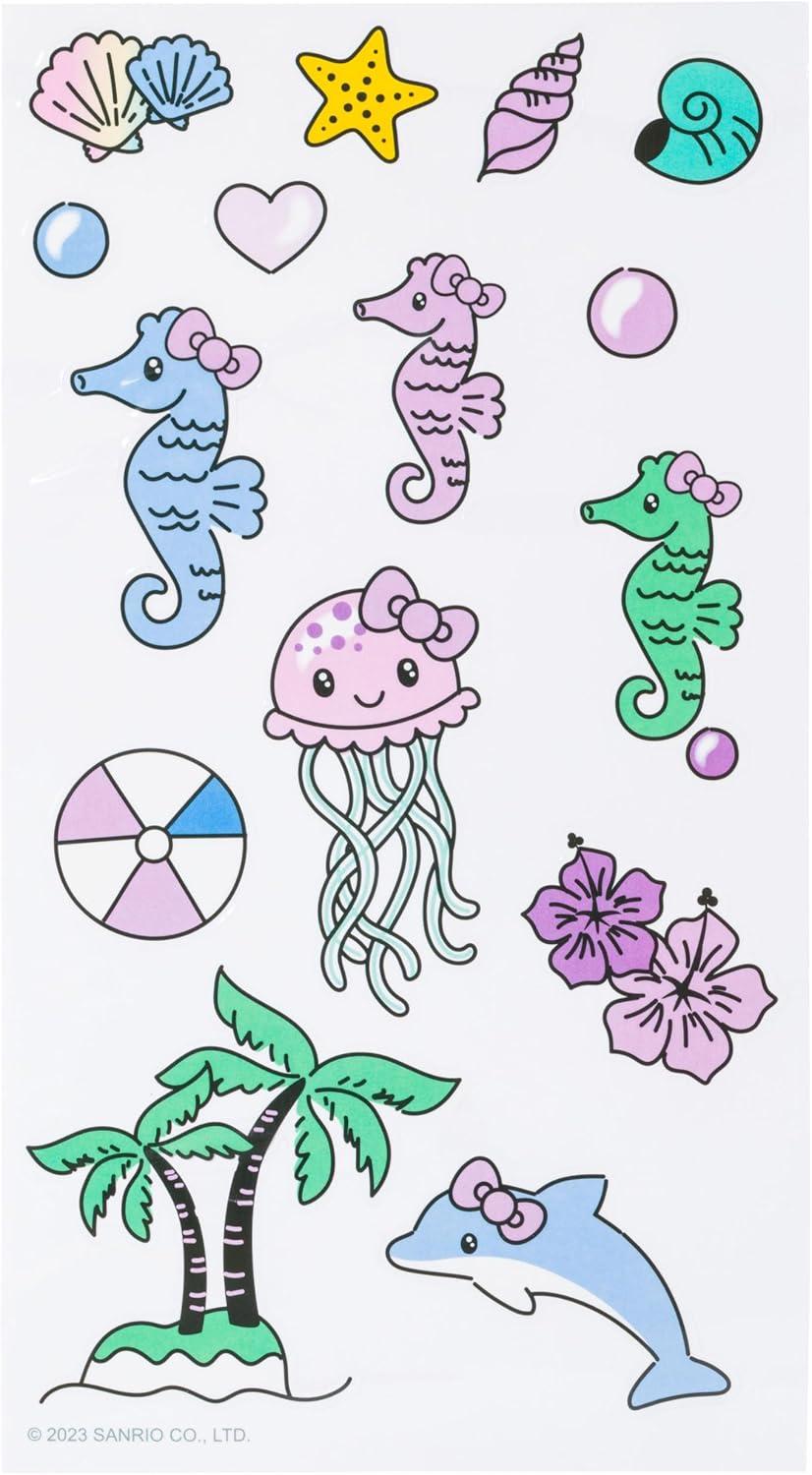 imageSilver Buffalo Sanrio Hello Kitty Mermaid Twist Spout Plastic Bottle with Sticker Set 32 Ounces