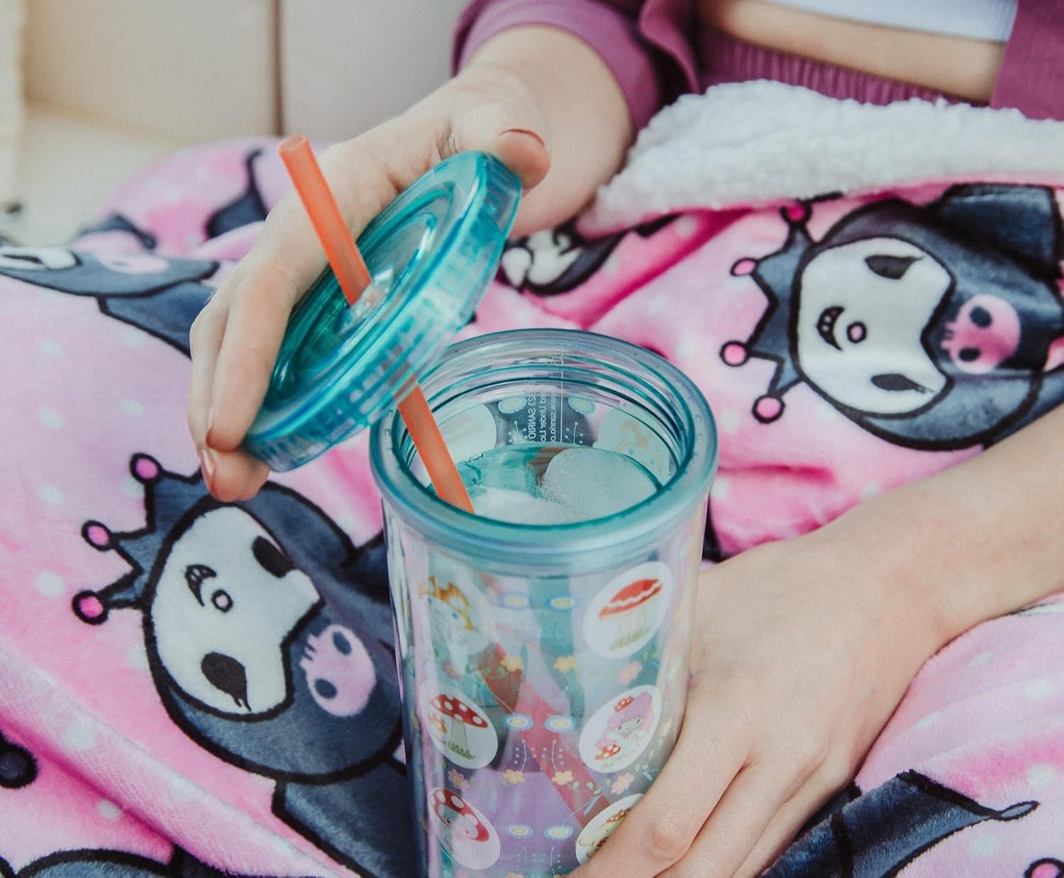 imageSilver Buffalo Sanrio Hello Kitty Strawberry Spill Resistant Plastic Tumbler 20 OuncesHello Kitty and Mushroom Crew