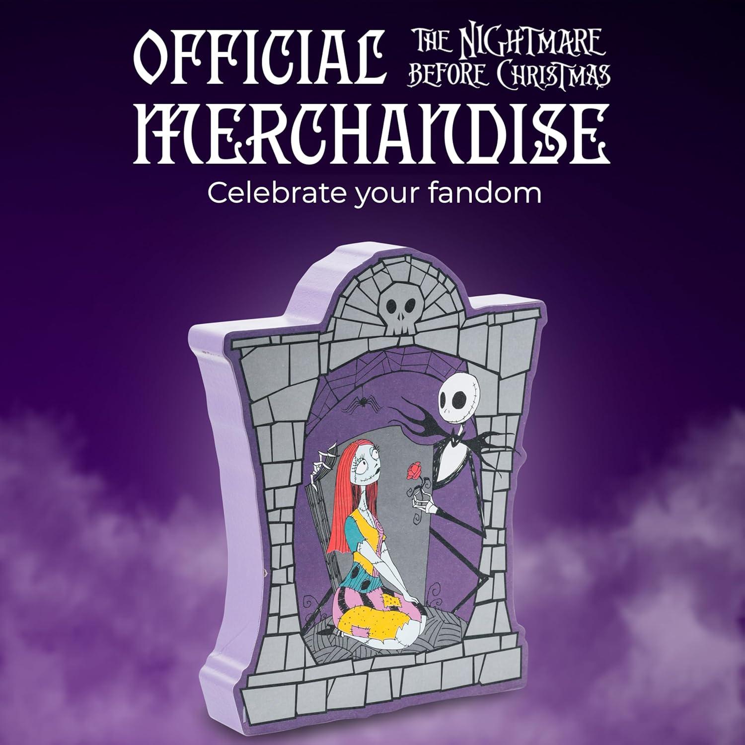 imageSilver Buffalo Nightmare Before Christmas Brick Frame Rose Large Die Cut MDF Box Wall Sign