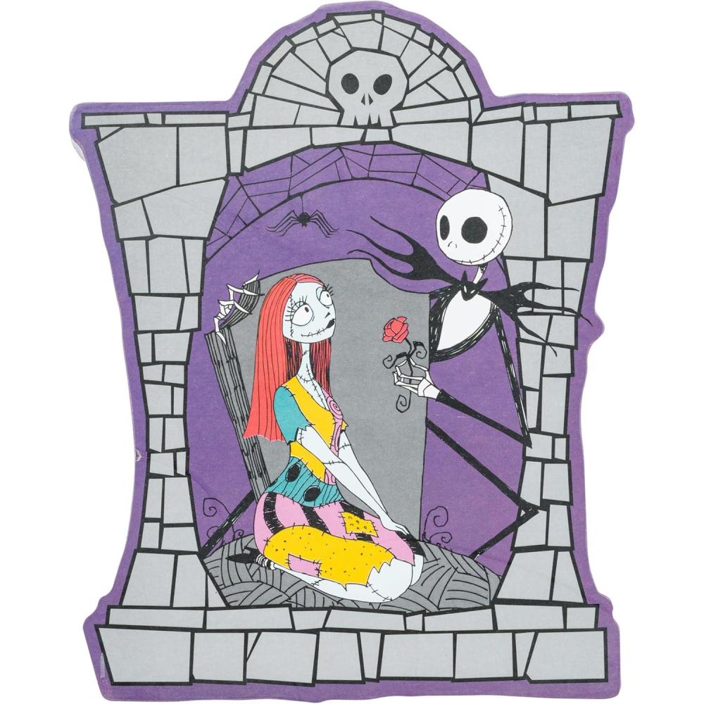 imageSilver Buffalo Nightmare Before Christmas Brick Frame Rose Large Die Cut MDF Box Wall Sign