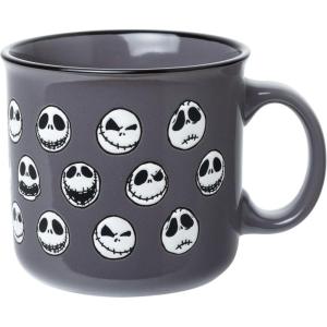 Silver Buffalo Nightmare Before Christmas Jack Expressions Wax Resist 20oz Ceramic Camper Mug