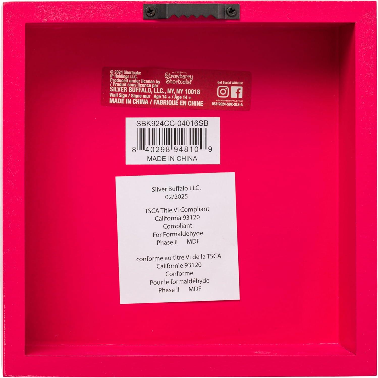 imageSilver Buffalo Strawberry Shortcake A Little Love is All it Takes 6quot x 6quot x 15quot Box Wall Sign