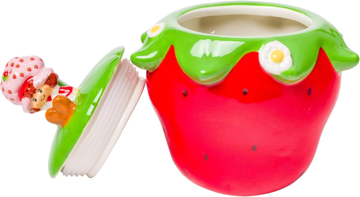 imageSilver Buffalo Strawberry Shortcake Sitting Small Sculpted Ceramic Snack Jar