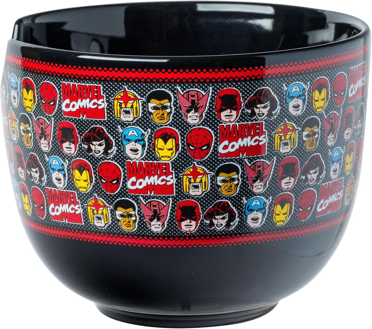 imageSilver Buffalo Strawberry Shortcake Vintage Life Is Delicious Ceramic Ramen Noodle Rice Bowl with Chopsticks Microwave Safe 20 OuncesAvengers Classic Heads Spoon