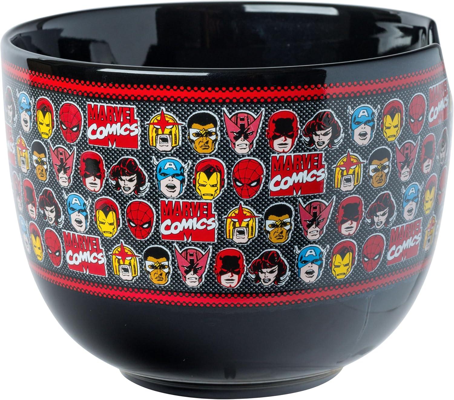 imageSilver Buffalo Strawberry Shortcake Vintage Life Is Delicious Ceramic Ramen Noodle Rice Bowl with Chopsticks Microwave Safe 20 OuncesAvengers Classic Heads Spoon