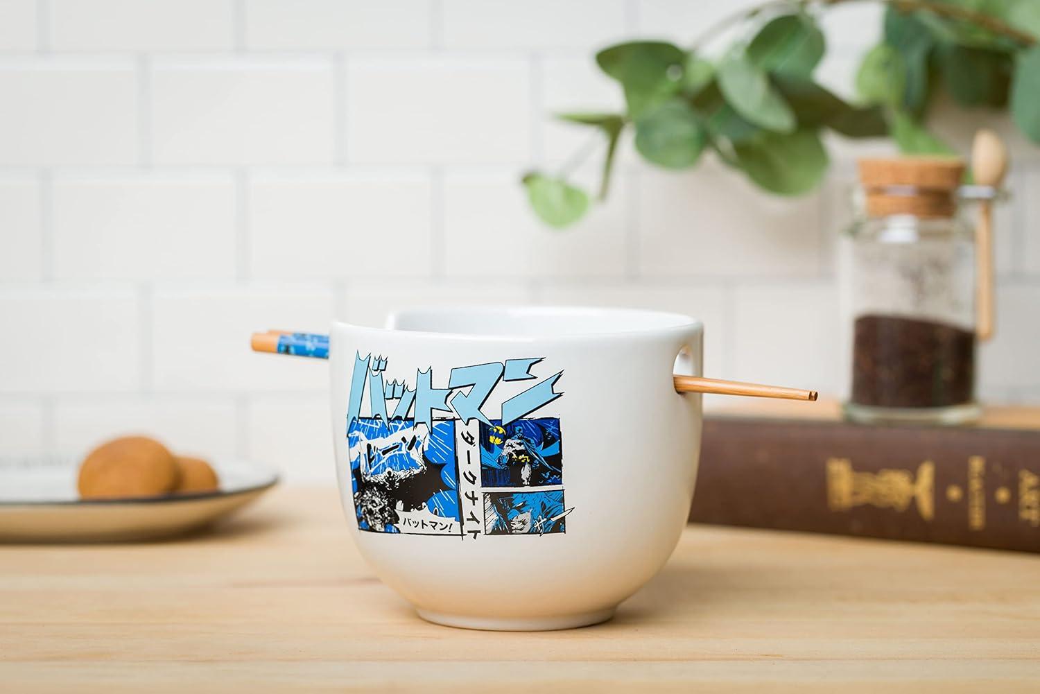 imageSilver Buffalo Strawberry Shortcake Vintage Life Is Delicious Ceramic Ramen Noodle Rice Bowl with Chopsticks Microwave Safe 20 OuncesBatman Japanese Manga Comic Panels