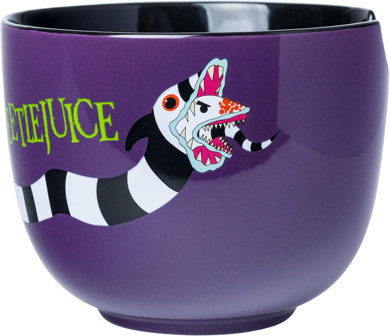 imageSilver Buffalo Strawberry Shortcake Vintage Life Is Delicious Ceramic Ramen Noodle Rice Bowl with Chopsticks Microwave Safe 20 OuncesBeetlejuice Sandworm Spoon