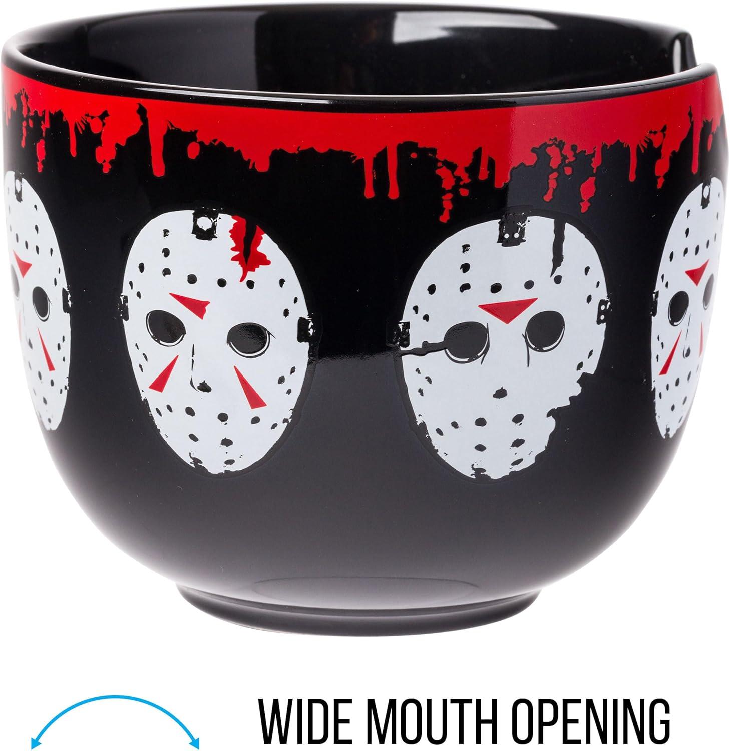 imageSilver Buffalo Strawberry Shortcake Vintage Life Is Delicious Ceramic Ramen Noodle Rice Bowl with Chopsticks Microwave Safe 20 OuncesFriday the 13th