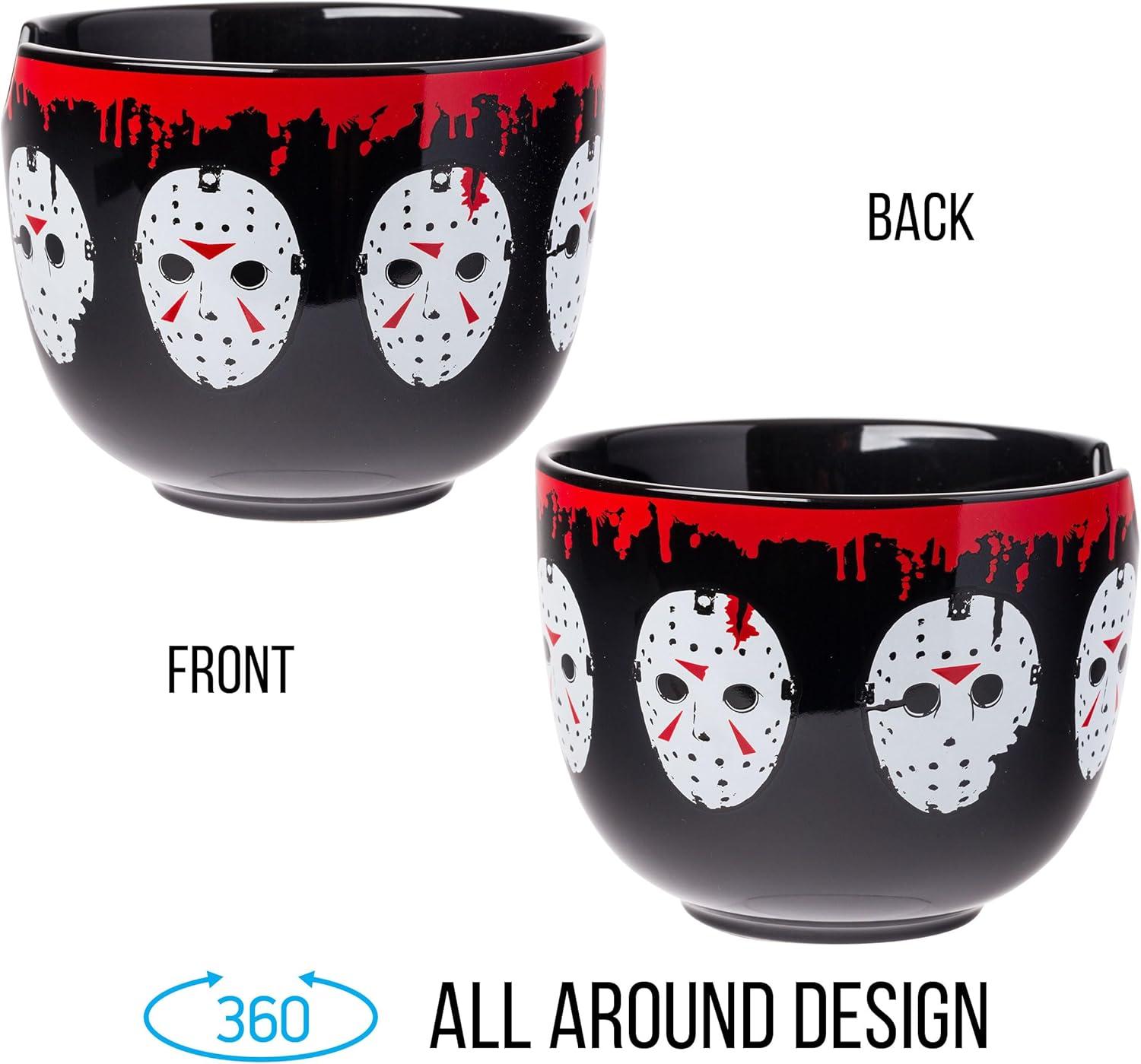 imageSilver Buffalo Strawberry Shortcake Vintage Life Is Delicious Ceramic Ramen Noodle Rice Bowl with Chopsticks Microwave Safe 20 OuncesFriday the 13th