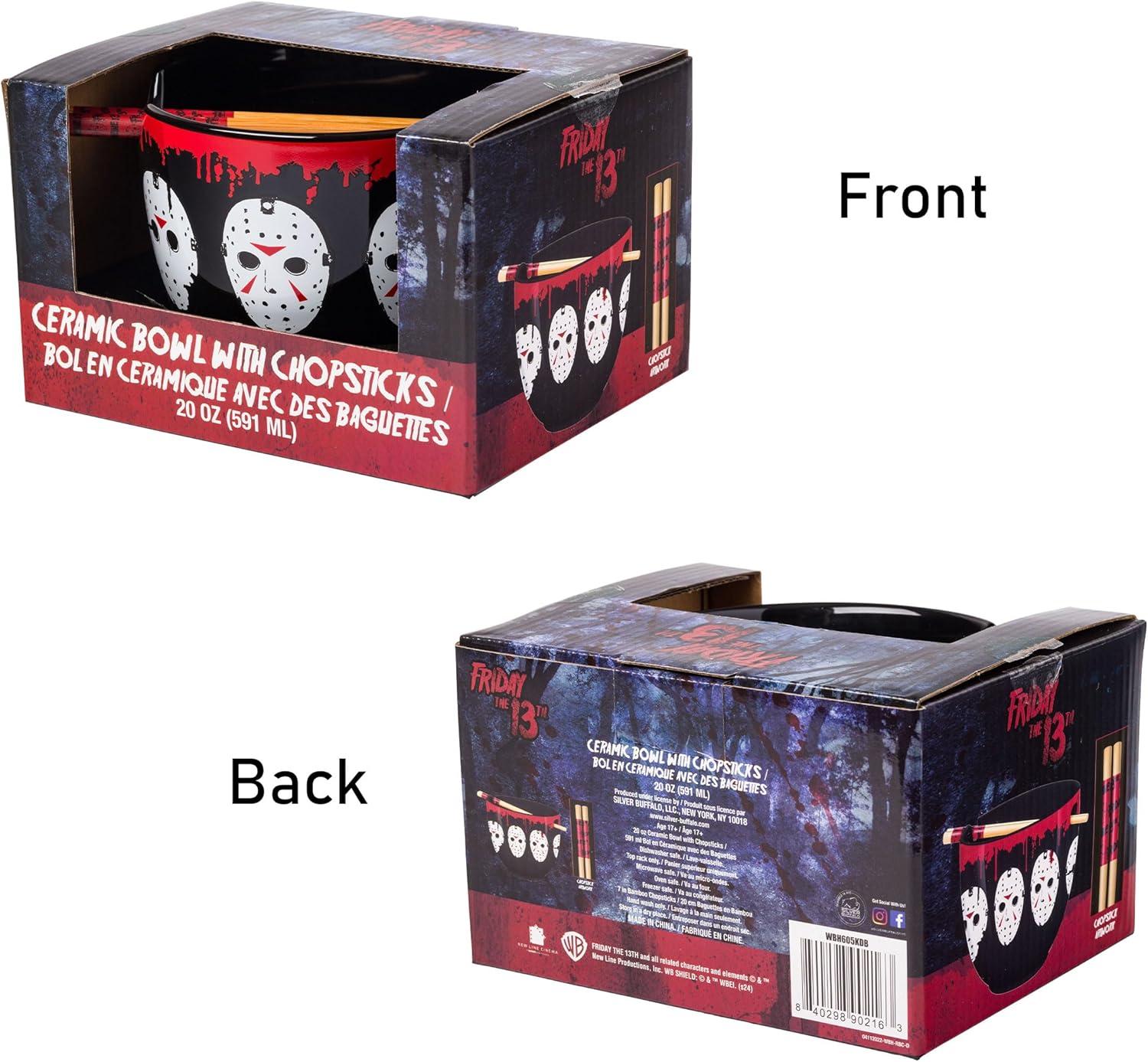 imageSilver Buffalo Strawberry Shortcake Vintage Life Is Delicious Ceramic Ramen Noodle Rice Bowl with Chopsticks Microwave Safe 20 OuncesFriday the 13th