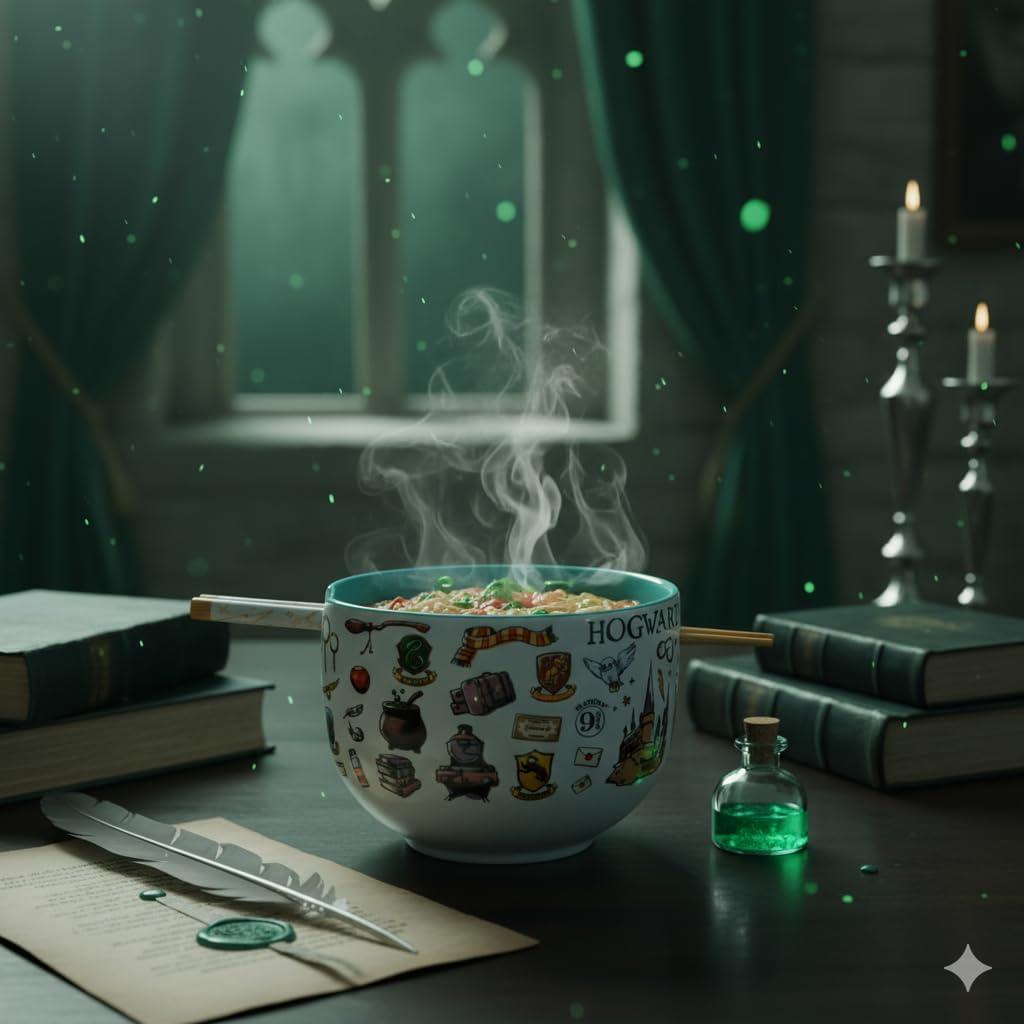 imageSilver Buffalo Strawberry Shortcake Vintage Life Is Delicious Ceramic Ramen Noodle Rice Bowl with Chopsticks Microwave Safe 20 OuncesHarry Potter Hogwarts Icons
