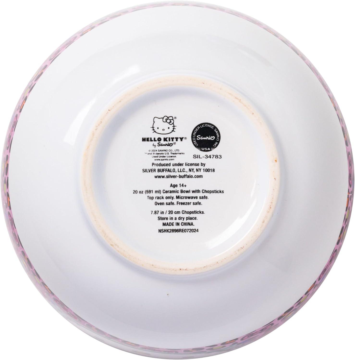 imageSilver Buffalo Strawberry Shortcake Vintage Life Is Delicious Ceramic Ramen Noodle Rice Bowl with Chopsticks Microwave Safe 20 OuncesHello Kitty Pink Leopard Print Spoon