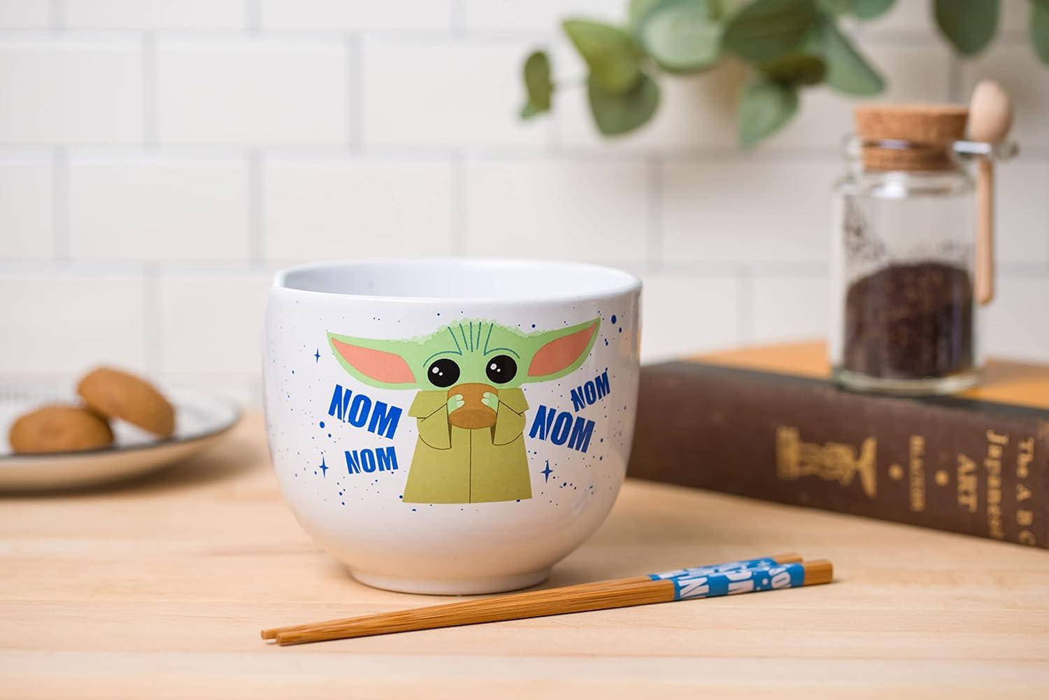 imageSilver Buffalo Strawberry Shortcake Vintage Life Is Delicious Ceramic Ramen Noodle Rice Bowl with Chopsticks Microwave Safe 20 OuncesMandalorian Baby Yoda Grogu