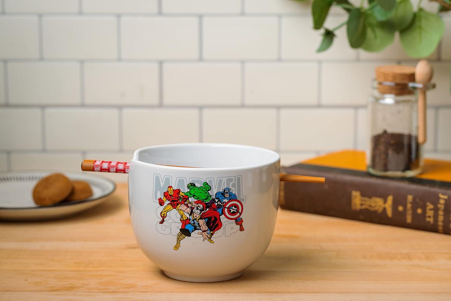 imageSilver Buffalo Strawberry Shortcake Vintage Life Is Delicious Ceramic Ramen Noodle Rice Bowl with Chopsticks Microwave Safe 20 OuncesMarvel Avengers