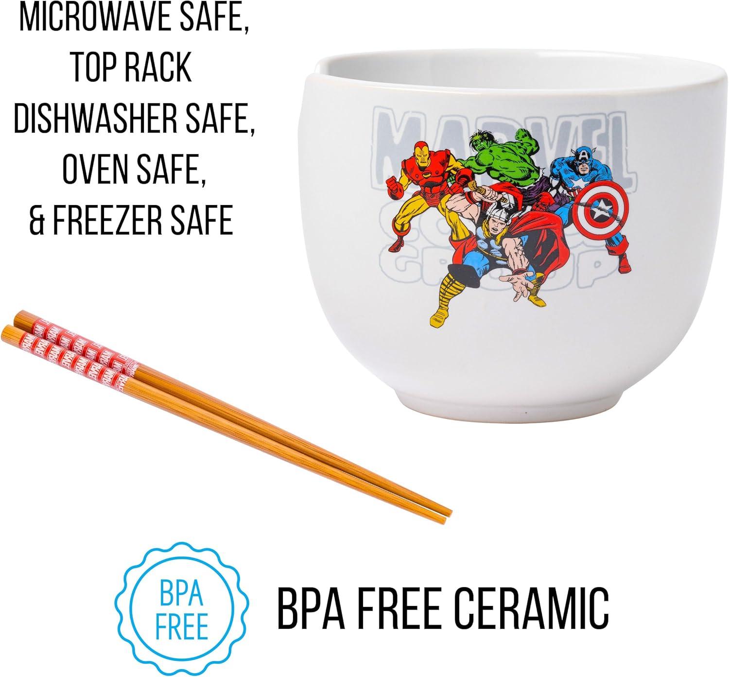 imageSilver Buffalo Strawberry Shortcake Vintage Life Is Delicious Ceramic Ramen Noodle Rice Bowl with Chopsticks Microwave Safe 20 OuncesMarvel Avengers