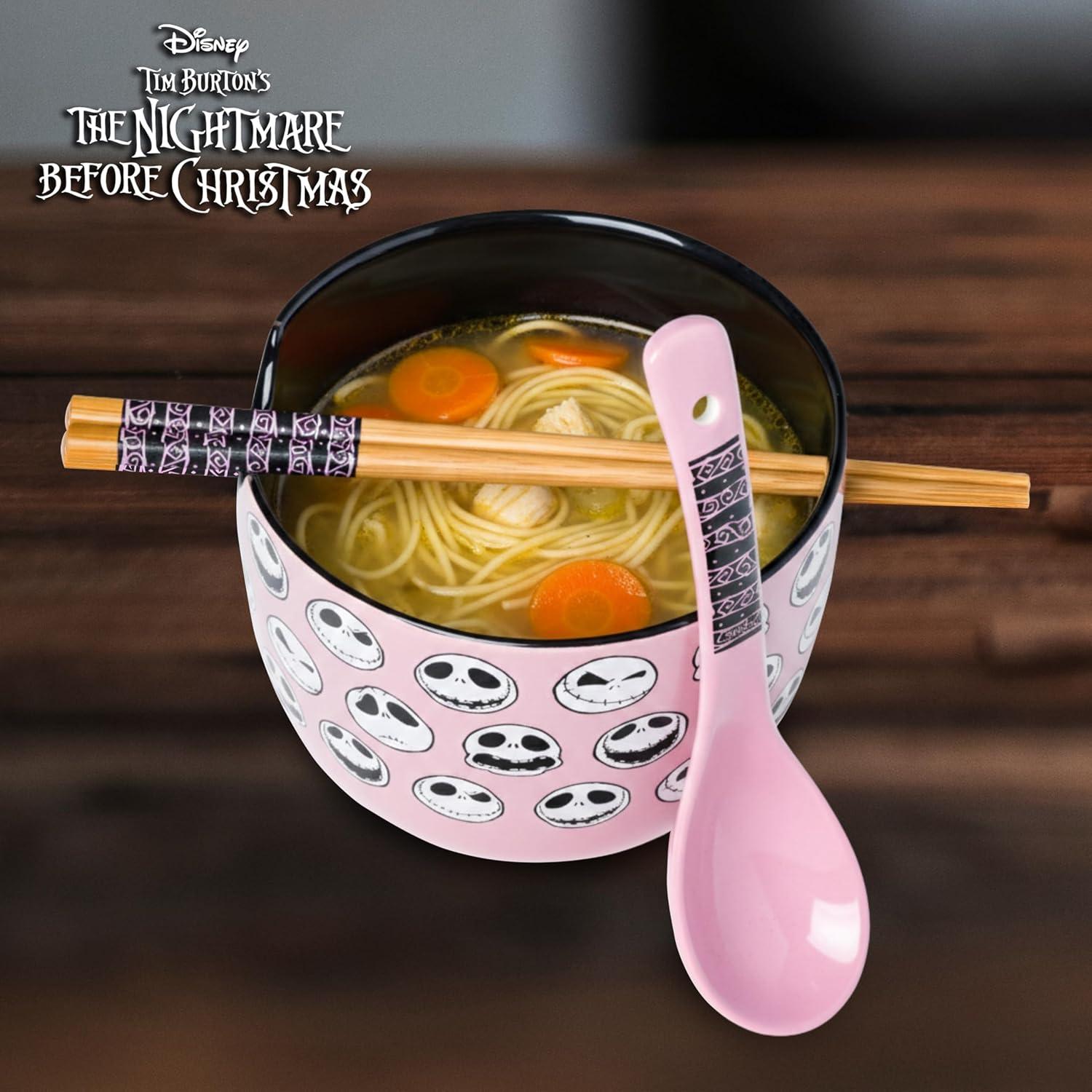 imageSilver Buffalo Strawberry Shortcake Vintage Life Is Delicious Ceramic Ramen Noodle Rice Bowl with Chopsticks Microwave Safe 20 OuncesNightmare Before Christmas Jacks Different Emotions Spoon